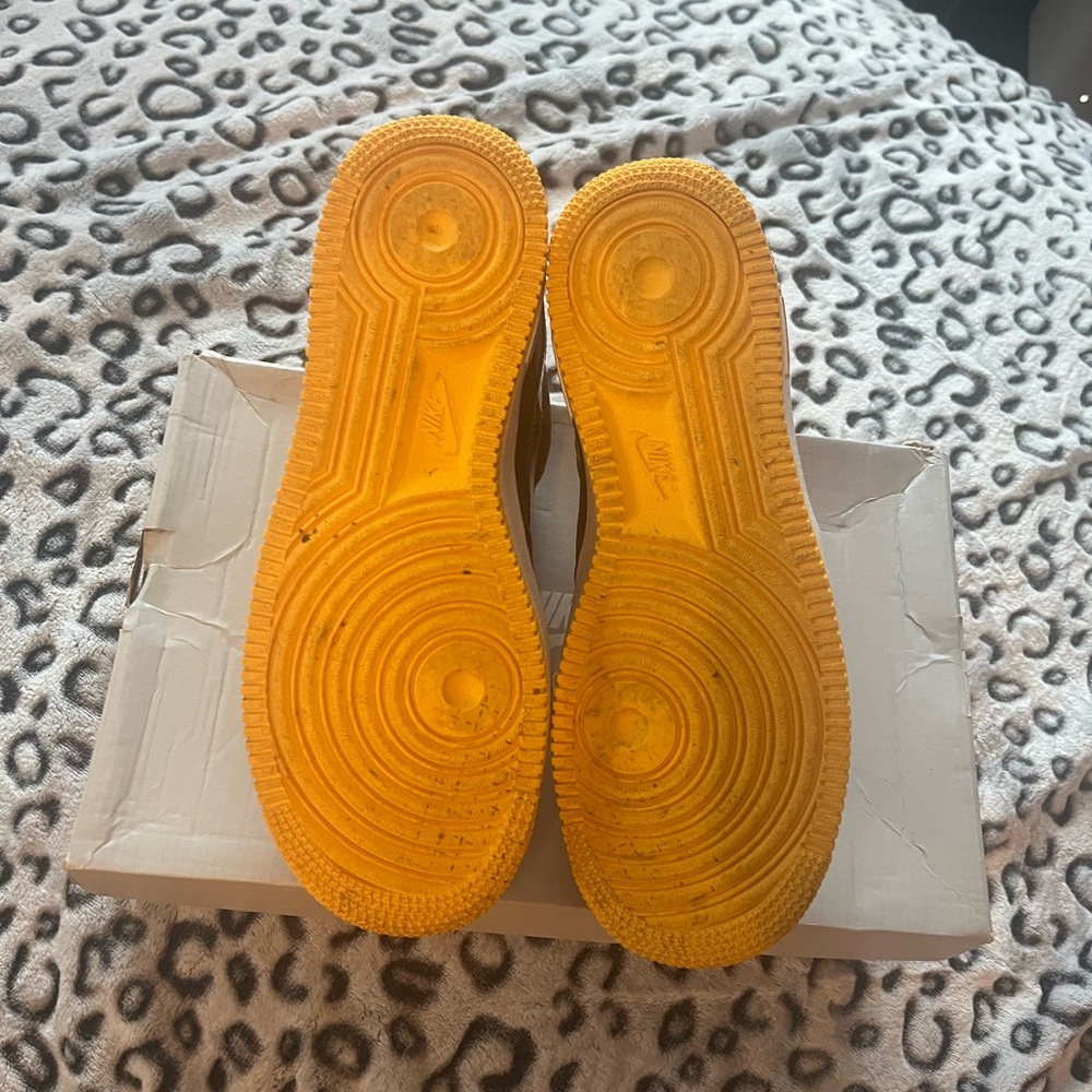 Nike Black and Yellow Air Force 1 Sneakers - Picture 7 of 7